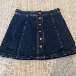 Madewell Button Down Jean Skirt